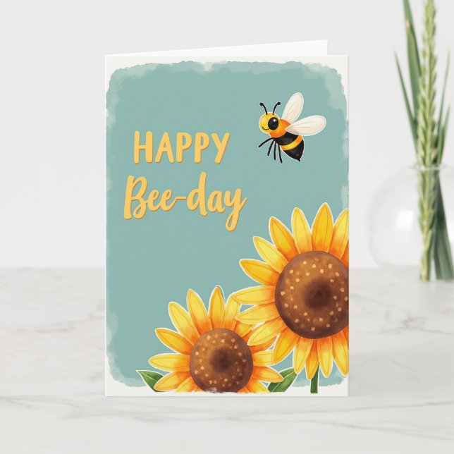 Tarjeta de cumpleaños de acuarela juguetona (Anverso)