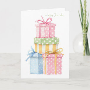 Tarjeta de cumpleaños de acuarela personalizada
