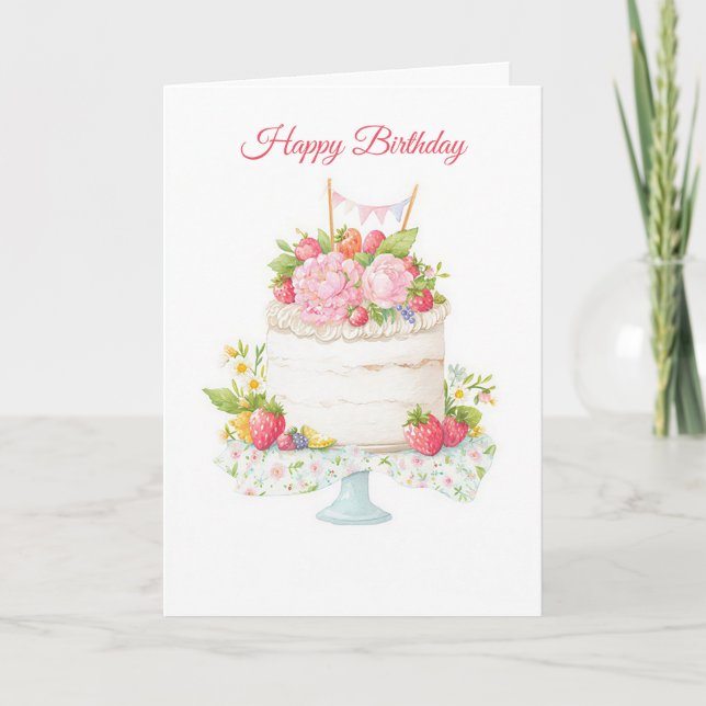 Tarjeta de cumpleaños de acuarela personalizada (Anverso)