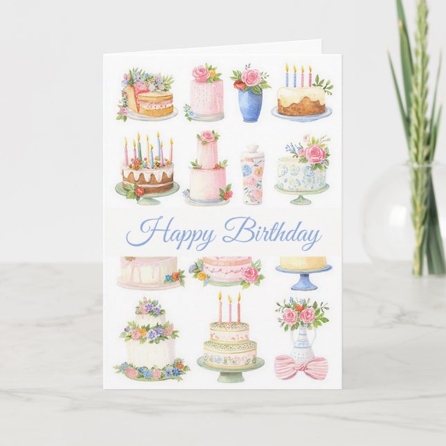 Tarjeta de cumpleaños de acuarela personalizada (Anverso)