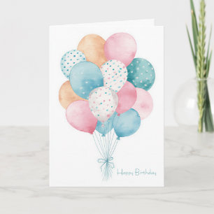 Tarjeta de cumpleaños de acuarela personalizada