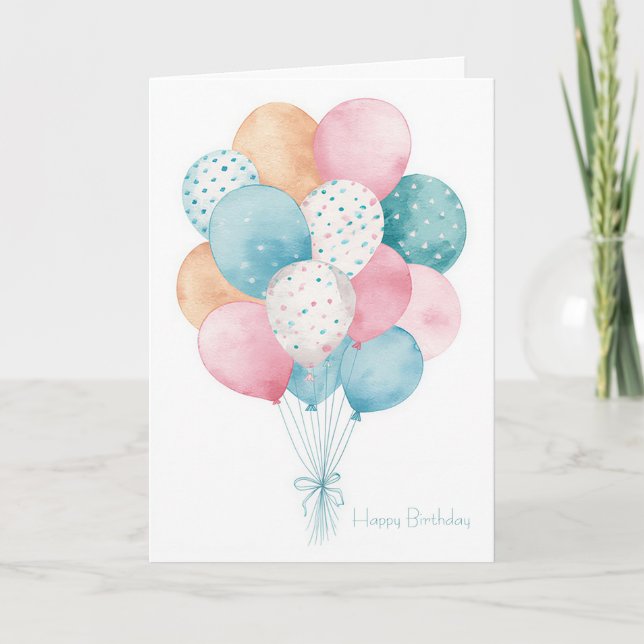 Tarjeta de cumpleaños de acuarela personalizada (Anverso)