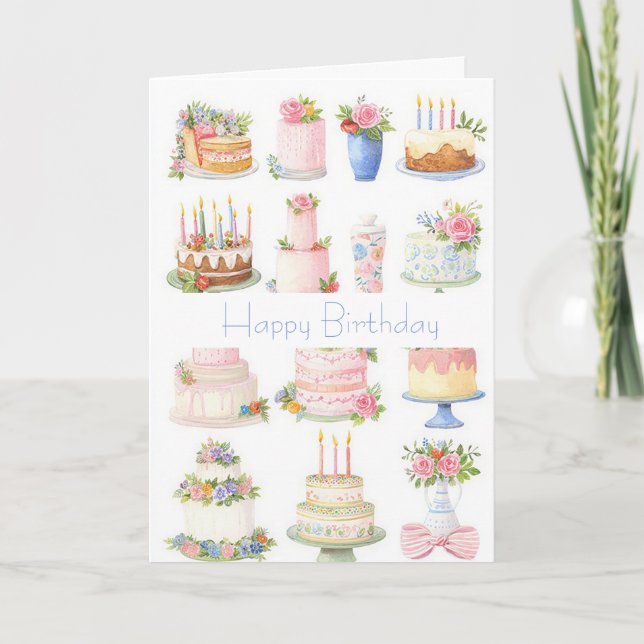 Tarjeta de cumpleaños de acuarela personalizada (Anverso)