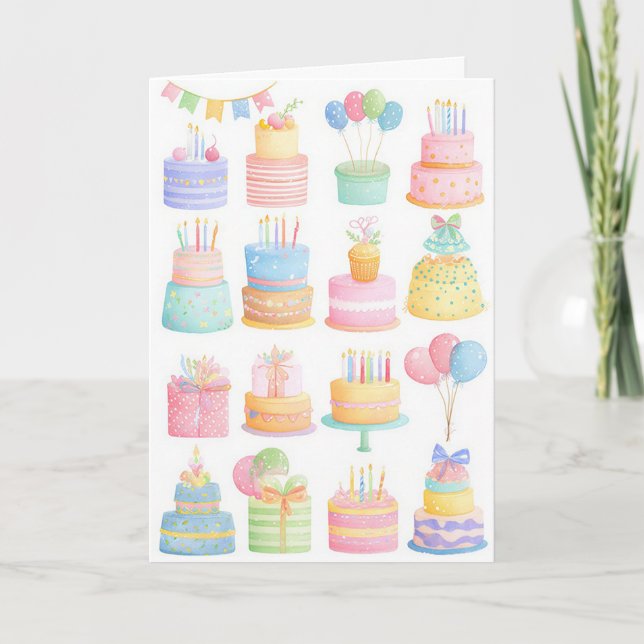 Tarjeta de cumpleaños de acuarela personalizada (Anverso)
