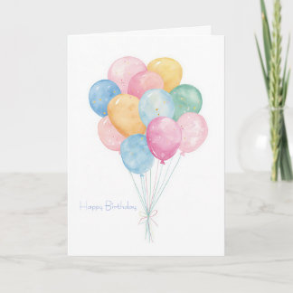 Tarjeta de cumpleaños de acuarela personalizada