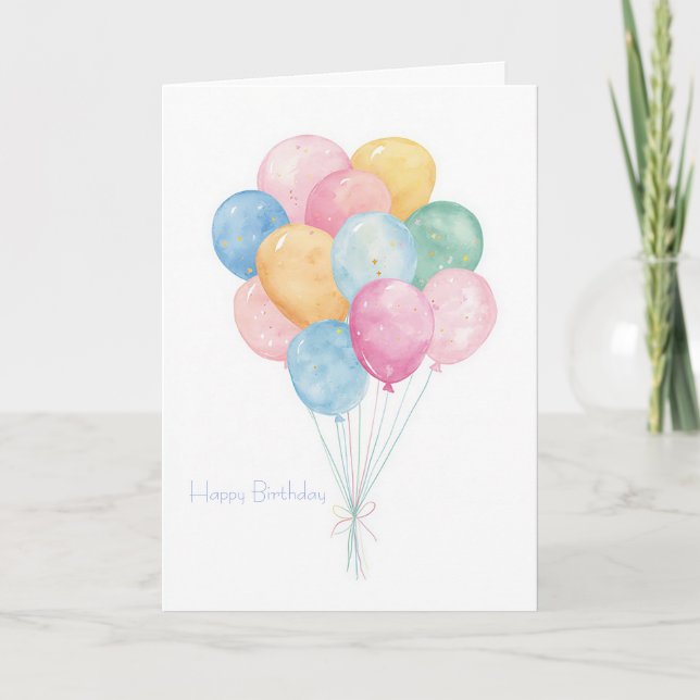 Tarjeta de cumpleaños de acuarela personalizada (Anverso)