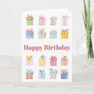 Tarjeta de cumpleaños de acuarela personalizada