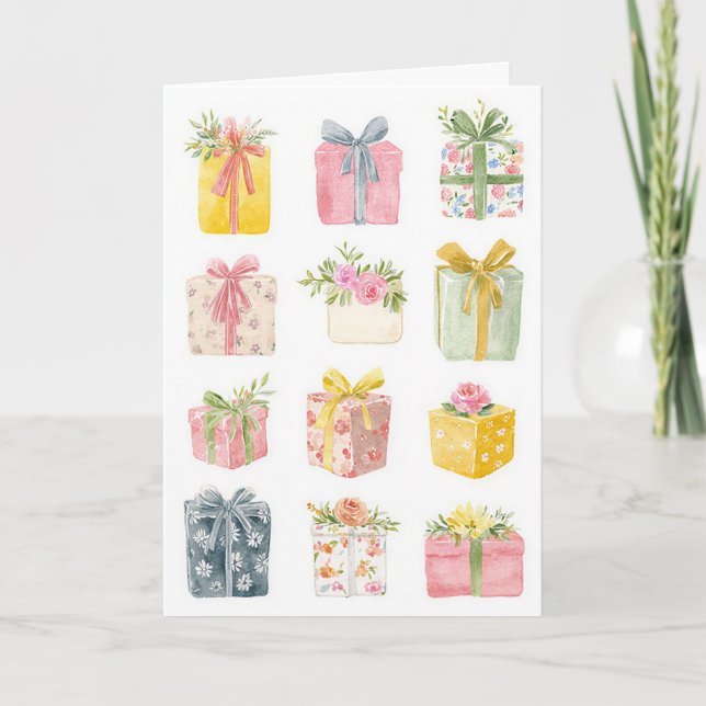 Tarjeta de cumpleaños de acuarela personalizada (Anverso)