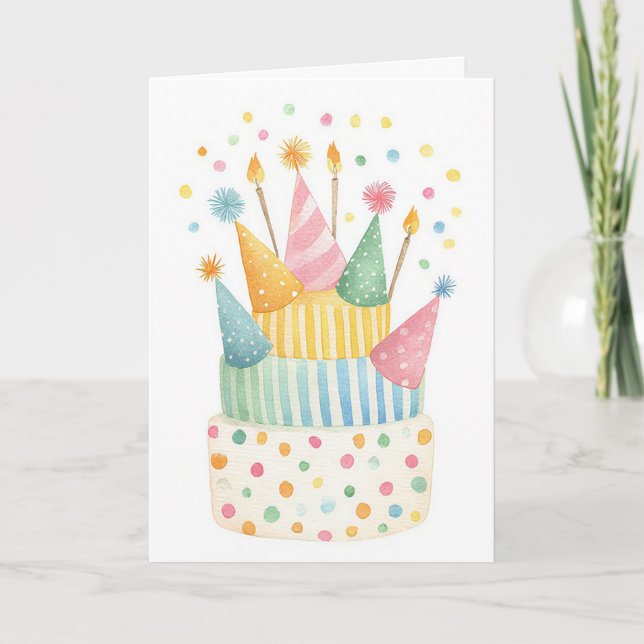 Tarjeta de cumpleaños de acuarela personalizada (Anverso)