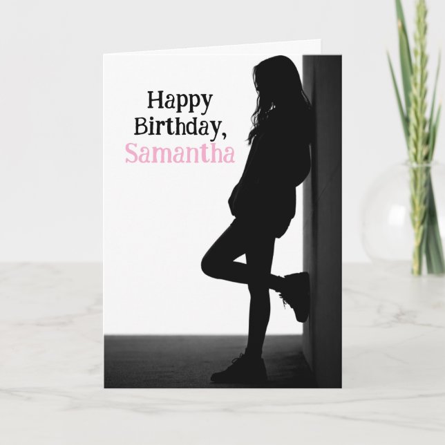 Tarjeta de cumpleaños de adolescente despreocupada (Anverso)