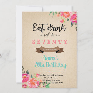 Tarjeta de cumpleaños de adulto para comer, beber