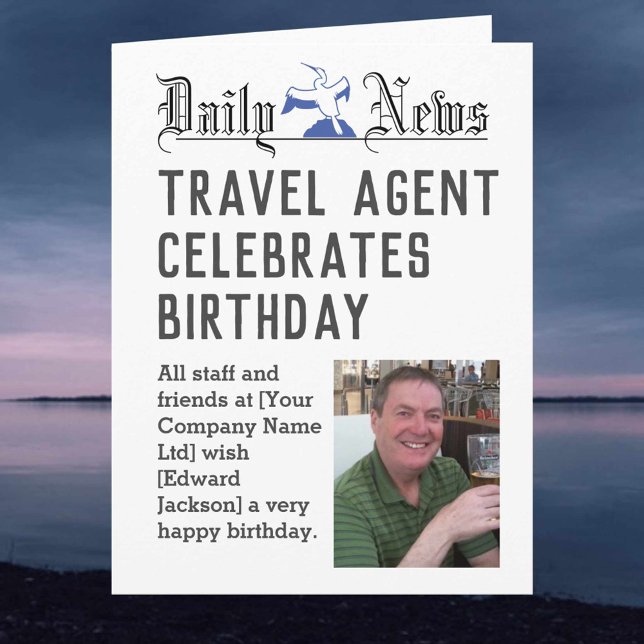 Tarjeta de cumpleaños de agente de viajes para per (Subido por el creador)
