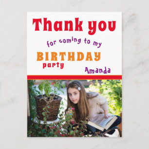 Tarjeta de cumpleaños de agradecimiento con foto