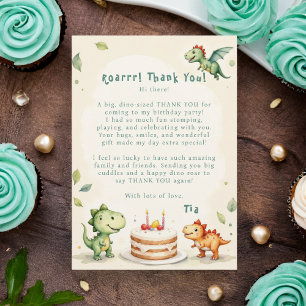Tarjeta de Cumpleaños de Agradecimiento Dinosaurio