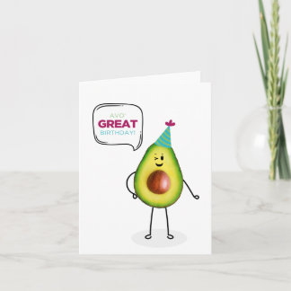 Tarjeta de cumpleaños de aguacate