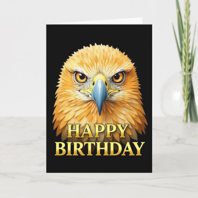 TARJETA DE CUMPLEAÑOS DE ÁGUILA EN PRIMER PLANO NE (Anverso)