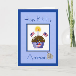 Tarjeta de cumpleaños de Airman Militar