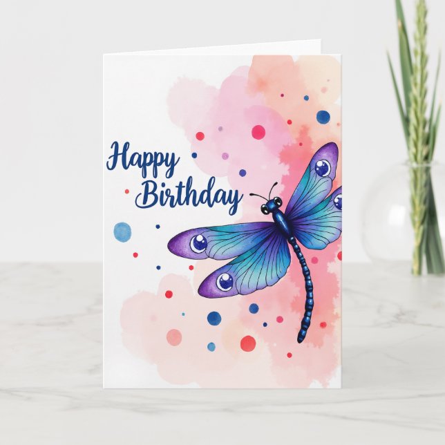 Tarjeta de cumpleaños de ala azur (Anverso)