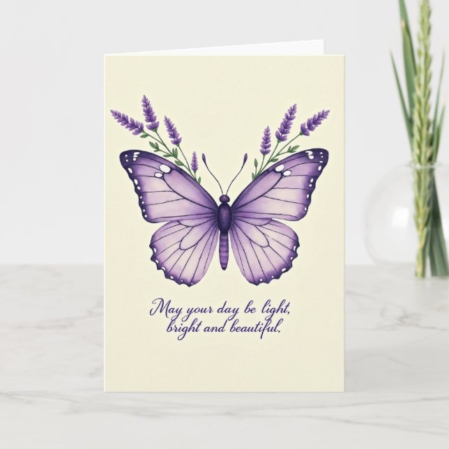 Tarjeta de cumpleaños de ala elegante (Anverso)