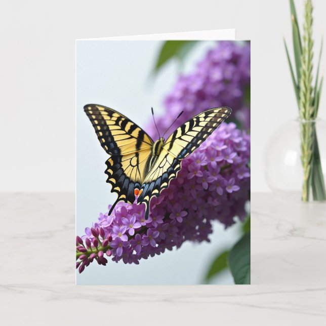 Tarjeta de cumpleaños de ala estampada (Anverso)