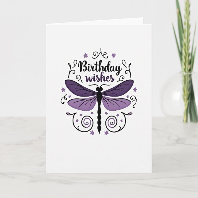 Tarjeta de cumpleaños de ala morada (Anverso)