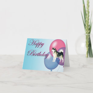 Tarjeta de cumpleaños de Alaskan Malamute