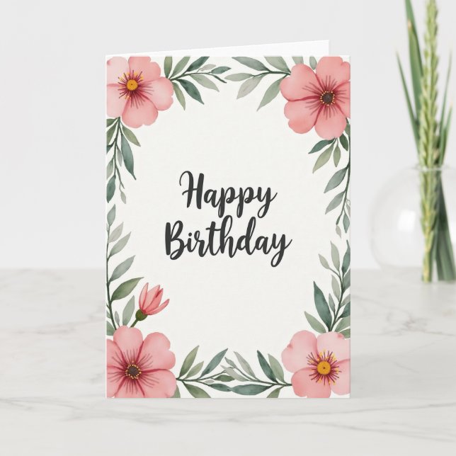 Tarjeta de cumpleaños de alegría botánica (Anverso)