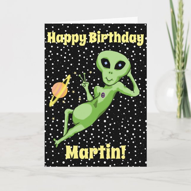 Tarjeta de cumpleaños de Alien Peace (Anverso)