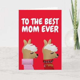 TARJETA DE CUMPLEAÑOS DE ALPACA LLAMA MOM