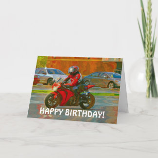 Tarjeta de cumpleaños de amante de la motocicleta
