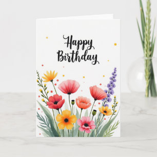 Tarjeta de cumpleaños de amapola silvestre