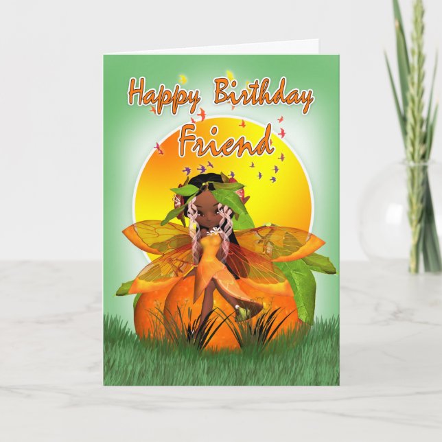Tarjeta de cumpleaños de amigo - afroamericano (Anverso)