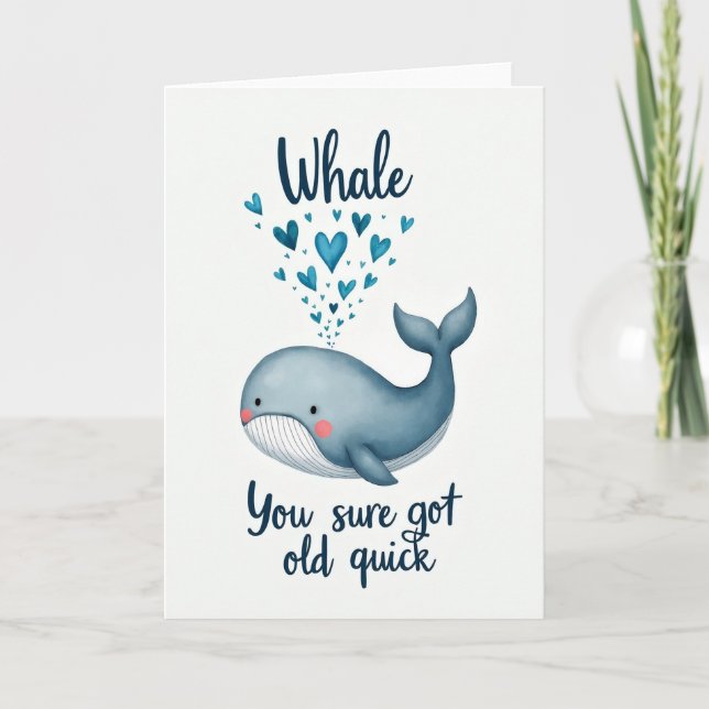 Tarjeta de cumpleaños de amigo del océano con acua (Anverso)