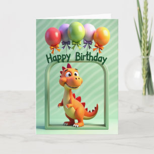 Tarjeta de cumpleaños de amigo dinosaurio