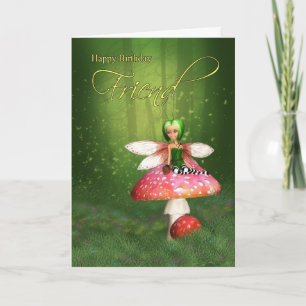 Tarjeta de cumpleaños de amigo Fairy - Woodland Fa
