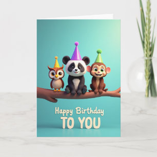Tarjeta de cumpleaños de amigos animados
