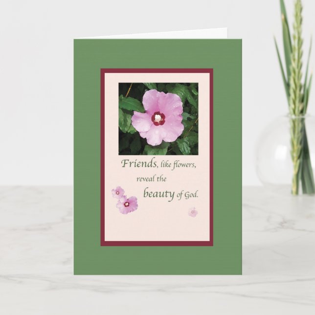 Tarjeta de cumpleaños de amigos como flores (Anverso)