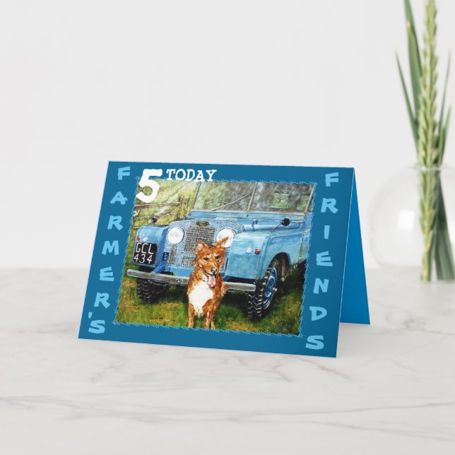 Tarjeta de cumpleaños de amigos de granjeros (Anverso)