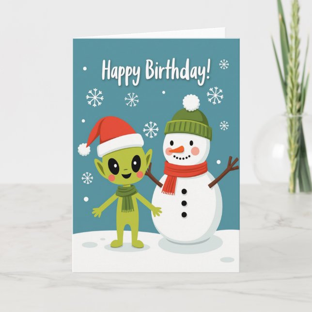 Tarjeta de cumpleaños de amigos de invierno (Anverso)