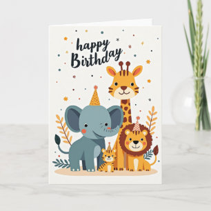 Tarjeta de cumpleaños de amigos de la selva