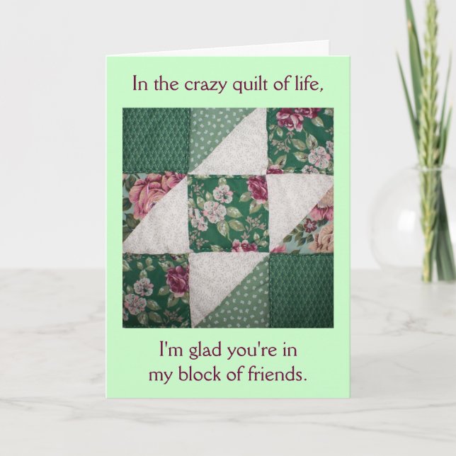 Tarjeta De Cumpleaños De Amigos De Quilt Of Life (Anverso)