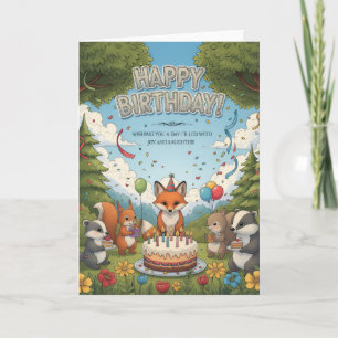 Tarjeta de cumpleaños de amigos del bosque