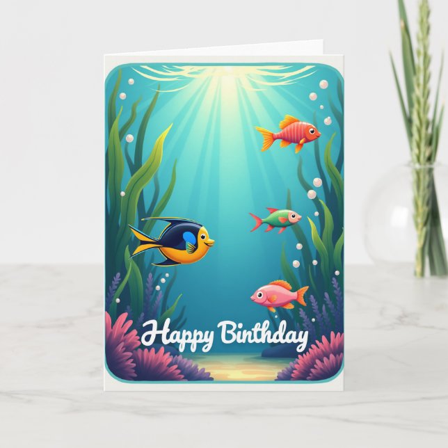 Tarjeta de cumpleaños de amigos del océano (Anverso)