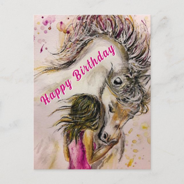 Tarjeta de cumpleaños de amigos encantadores niña  (Anverso)