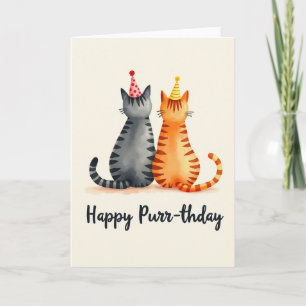Tarjeta de cumpleaños de amigos felinos dulces