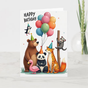 Tarjeta de cumpleaños de amigos globos