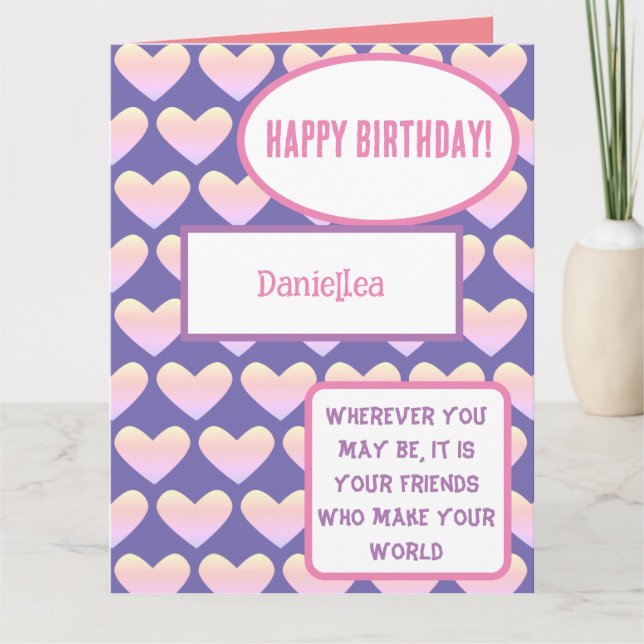 Tarjeta de Cumpleaños de Amigos Personalizados (Anverso)