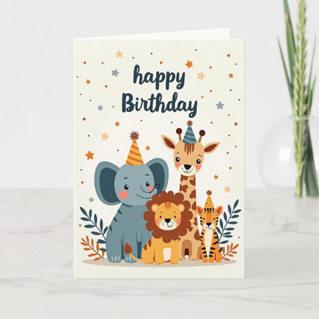 Tarjeta de cumpleaños de amigos salvajes (Anverso)