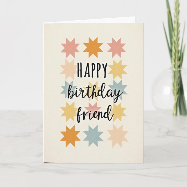 Tarjeta de cumpleaños de amigos Starburst (Anverso)