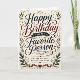 Tarjeta de cumpleaños de amor con letra a mano par